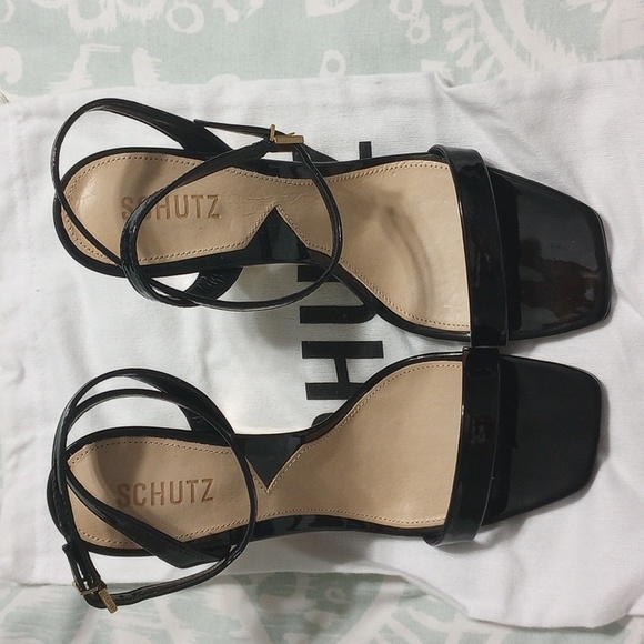 Dressy wedges, size 10, black and gold - Picture 1 of 6